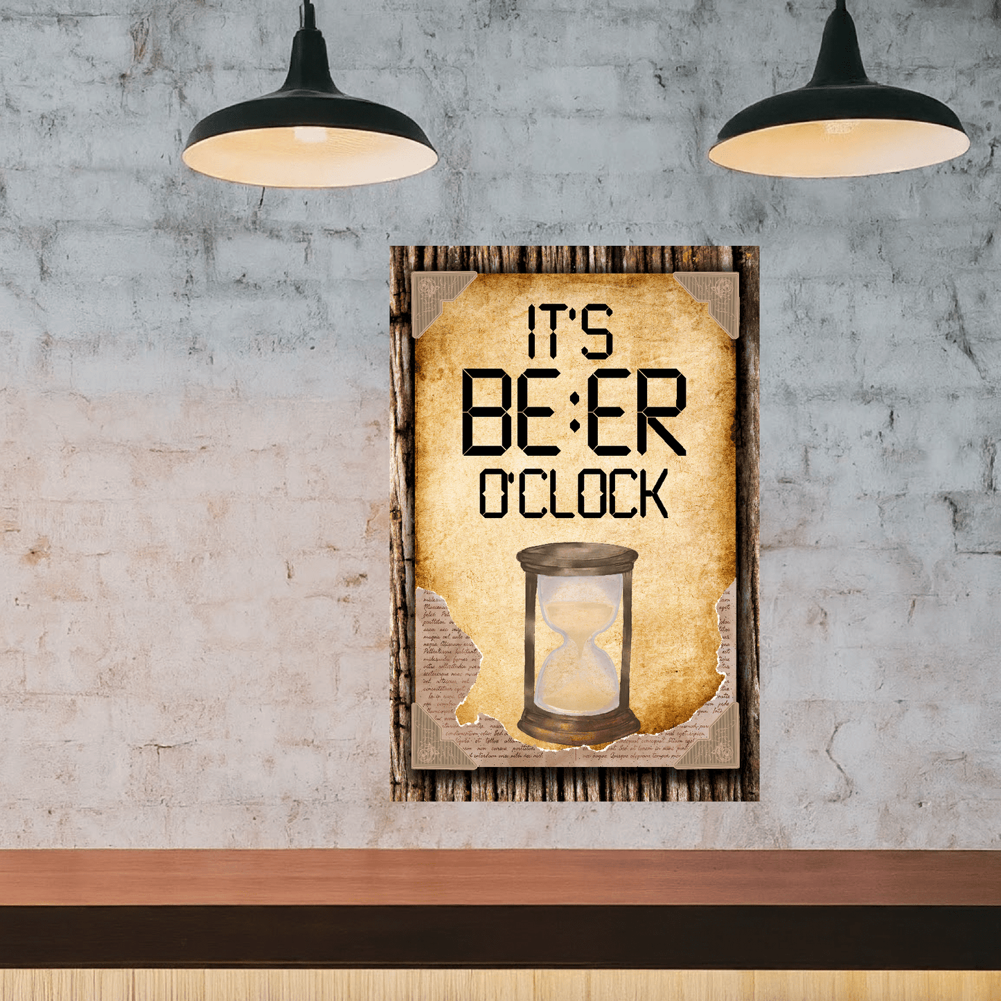 accessories It's BEER O'clock (Paper) - 12" x 18" Vintage Metal Sign GiftsByJeff Gifts By Jeff Pittsburgh PA