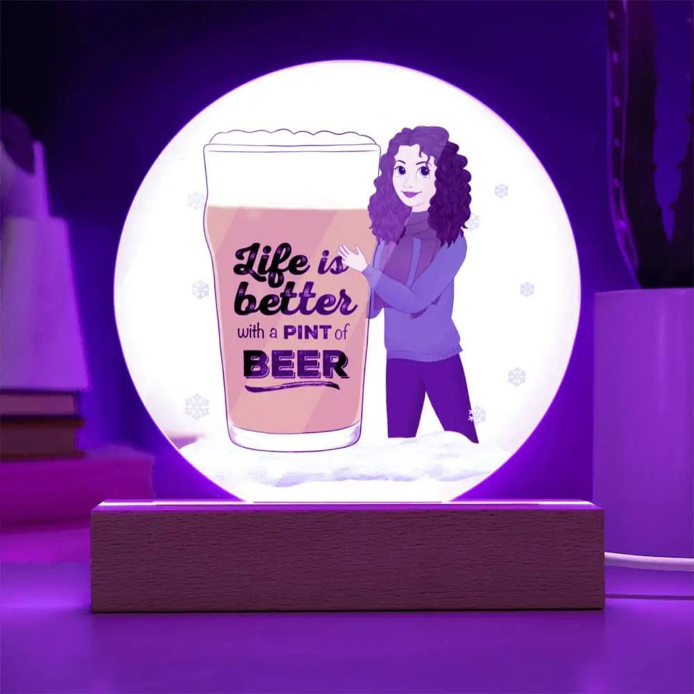 Jewelry Life is better with a Beer - Circle Acrylic Plaque Wooden Base GiftsByJeff Gifts By Jeff Pittsburgh PA