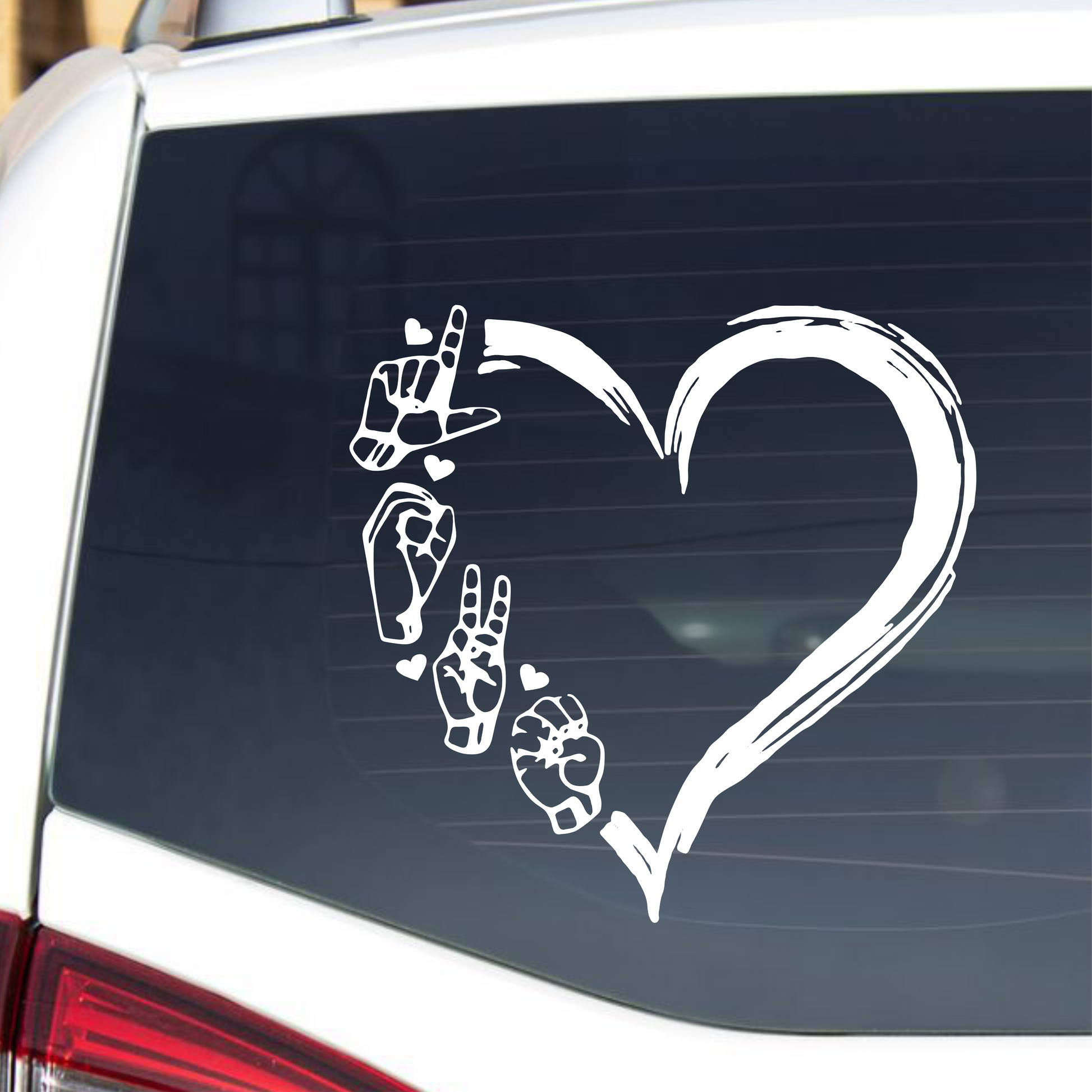 LOVE HEART ASL - Sign Language Decal GiftsByJeff Gifts By Jeff Pittsburgh PA