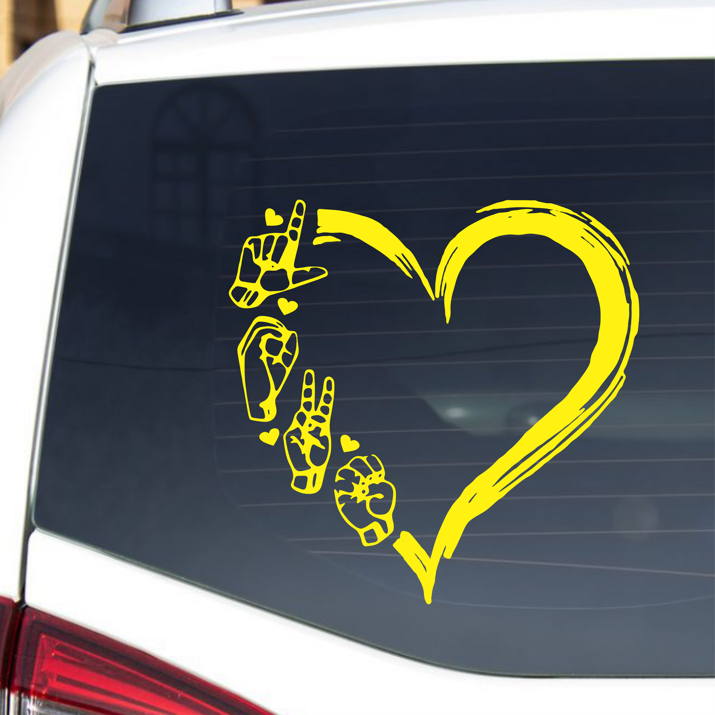 LOVE HEART ASL - Sign Language Decal GiftsByJeff Gifts By Jeff Pittsburgh PA