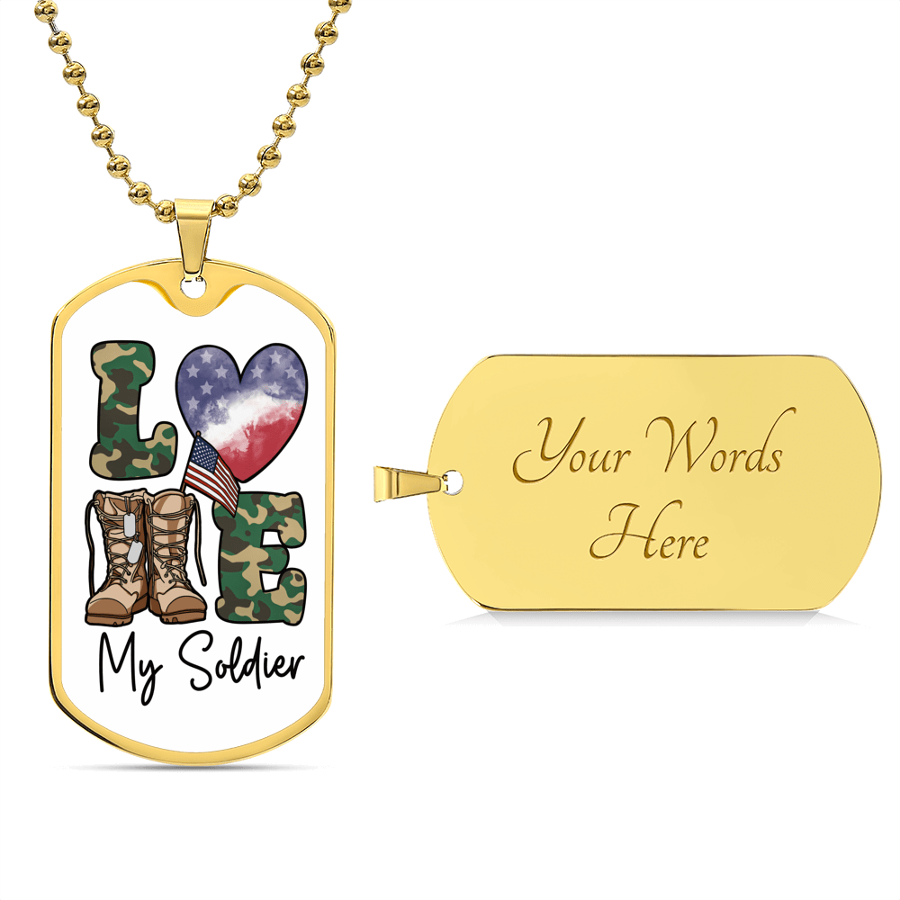 Jewelry Love My Army Soldier - Custom Engraved Dog Tag Necklace GiftsByJeff Gifts By Jeff Pittsburgh PA