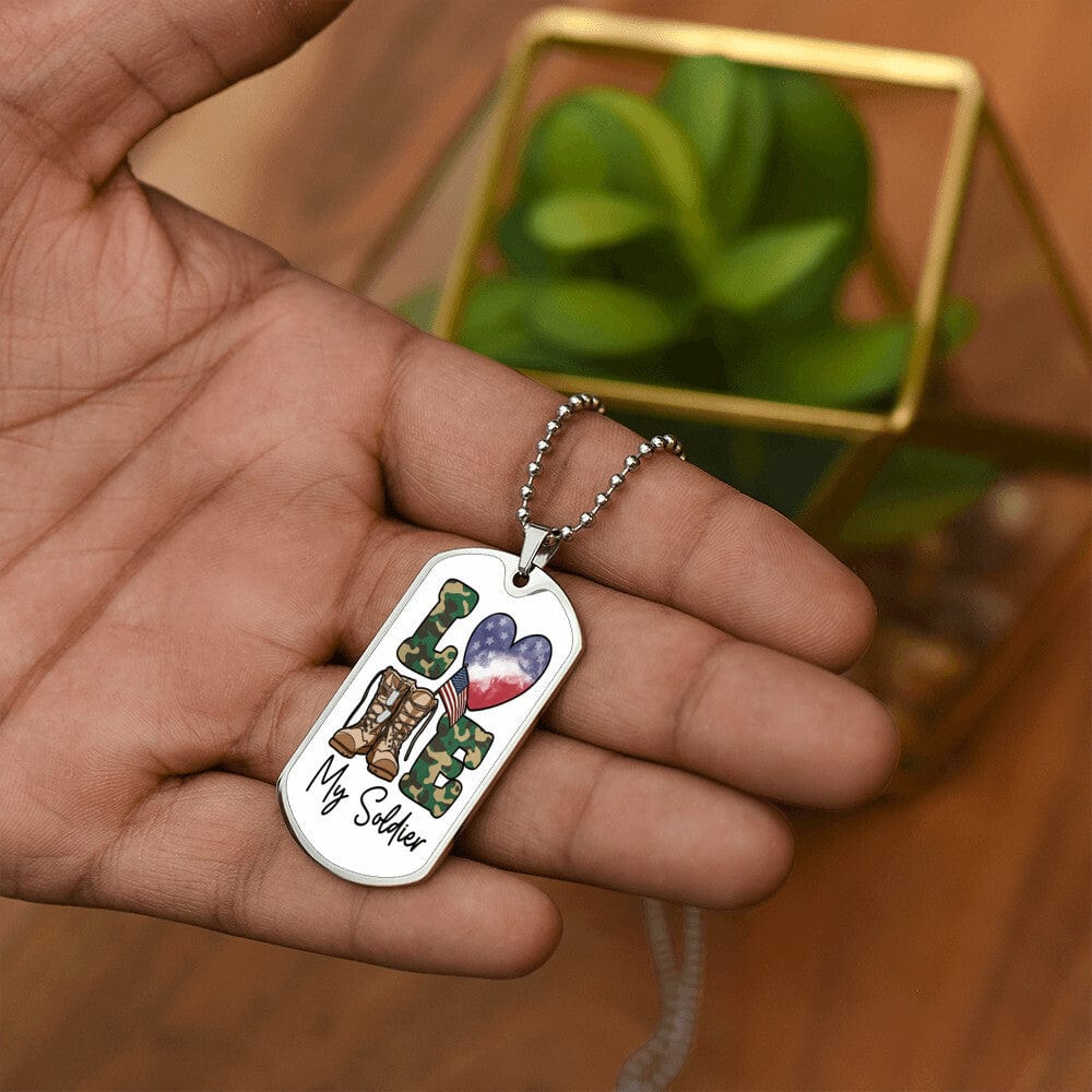 Jewelry Love My Army Soldier - Custom Engraved Dog Tag Necklace GiftsByJeff Gifts By Jeff Pittsburgh PA