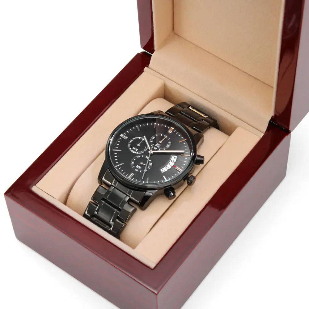 Jewelry Luxury Box w/LED Customized Black Chronograph Watch GiftsByJeff Gifts By Jeff Pittsburgh PA