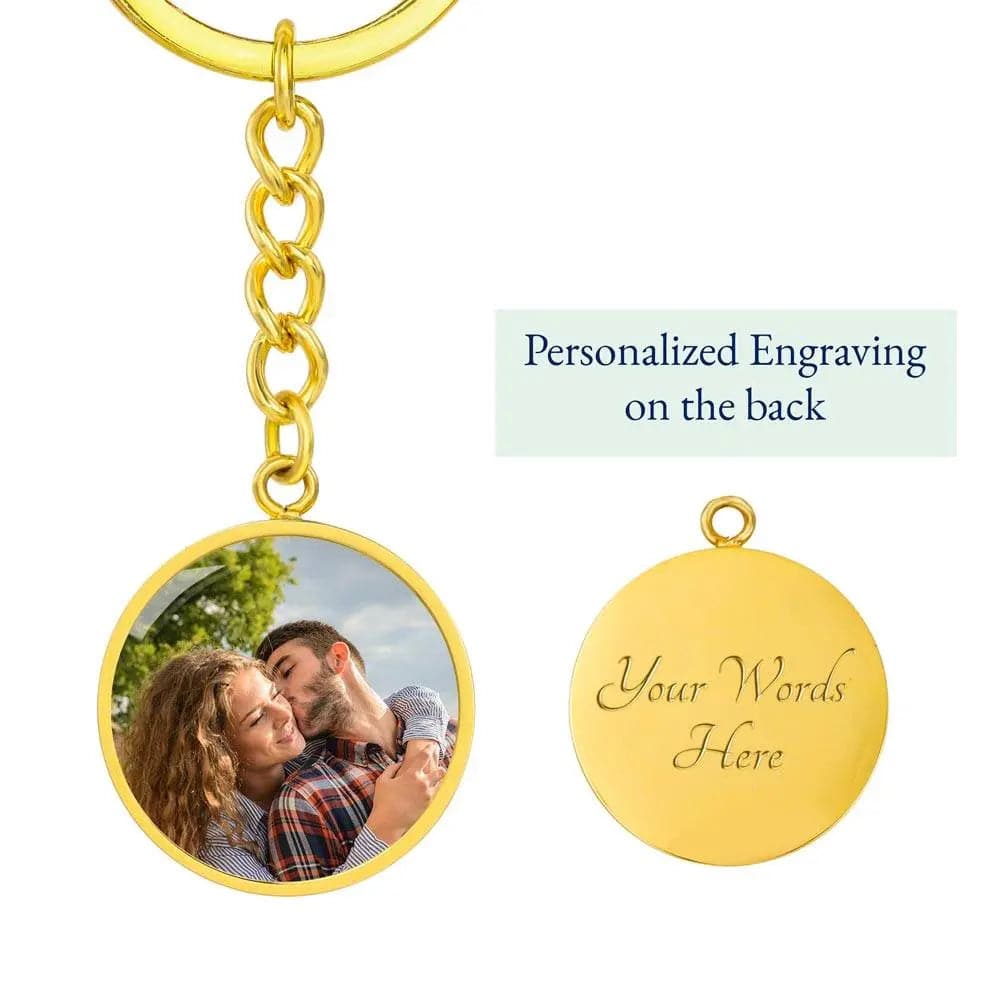 Jewelry Luxury Keychain (Gold Color) / Yes Carry Memories, Hold Moments: Personalized Round  Photo Keychain GiftsByJeff Gifts By Jeff Pittsburgh PA