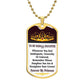 Jewelry Military Chain (Gold) / No Vertical - To My Badass Daughter - Remember Whose Daughter You Are And Straighten Your Crown! - Dog Tag Necklace GiftsByJeff Gifts By Jeff Pittsburgh PA