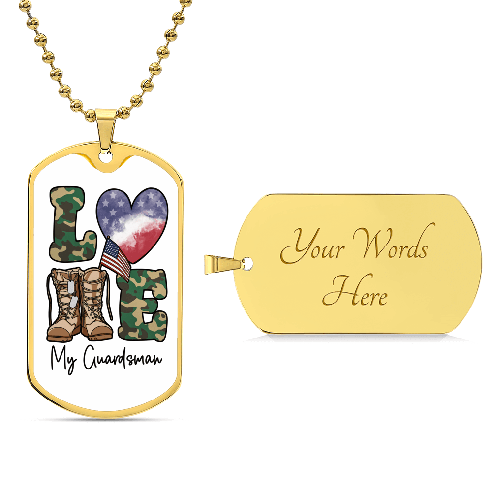 Jewelry Military Chain (Gold) / Yes love my Guardsman dog tag GiftsByJeff Gifts By Jeff Pittsburgh PA