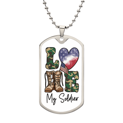 Jewelry Military Chain (Silver) / No Love My Army Soldier - Custom Engraved Dog Tag Necklace GiftsByJeff Gifts By Jeff Pittsburgh PA