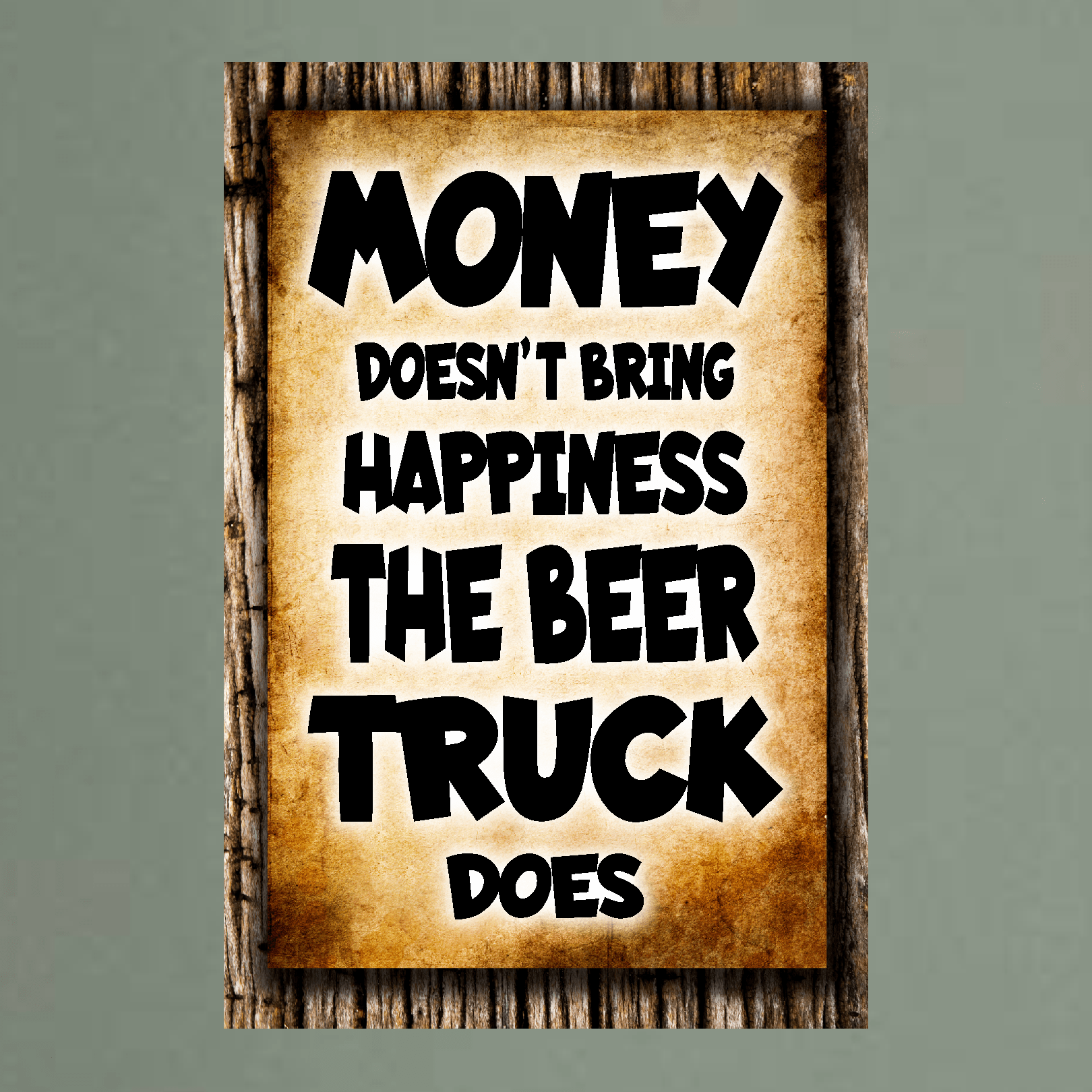 accessories Money Doesn't Bring Happiness - 12" x 18" Vintage Metal Sign (Free Bottle Opener) GiftsByJeff Gifts By Jeff Pittsburgh PA