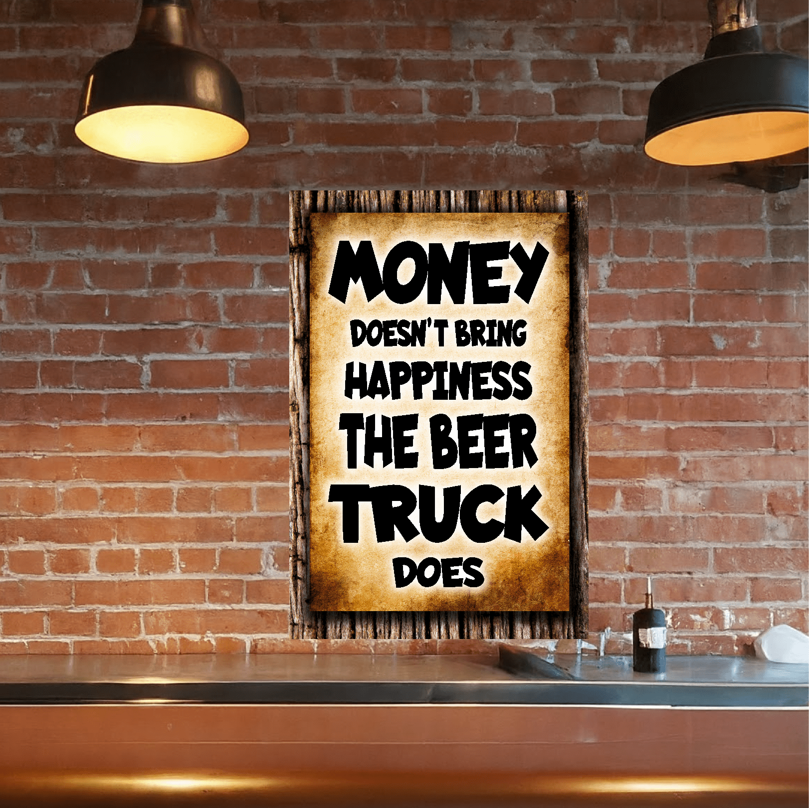 accessories Money Doesn't Bring Happiness - 12" x 18" Vintage Metal Sign (Free Bottle Opener) GiftsByJeff Gifts By Jeff Pittsburgh PA