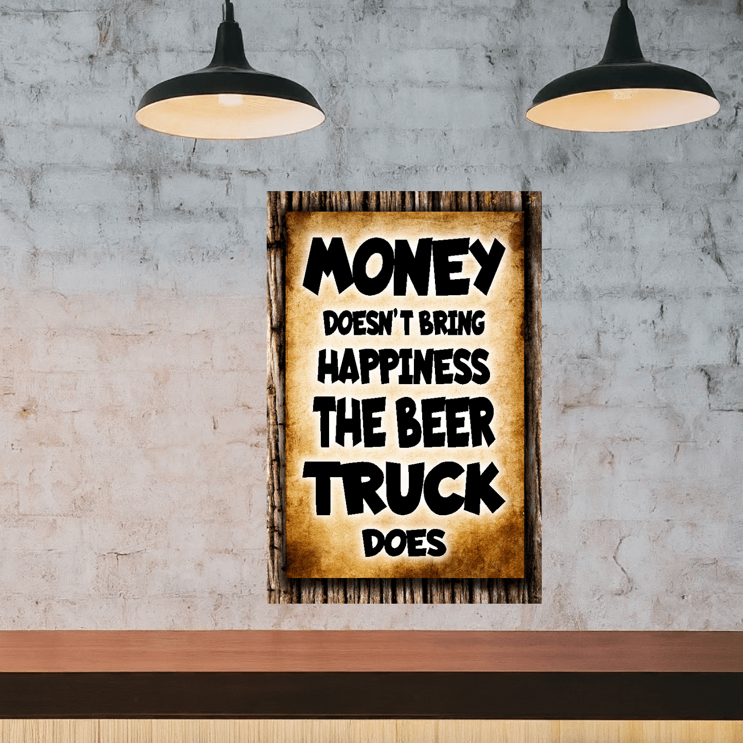 accessories Money Doesn't Bring Happiness - 12" x 18" Vintage Metal Sign (Free Bottle Opener) GiftsByJeff Gifts By Jeff Pittsburgh PA