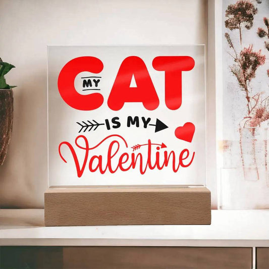 Jewelry My Cat Is My Valentine ~ Acrylic Square Plaque GiftsByJeff Gifts By Jeff Pittsburgh PA