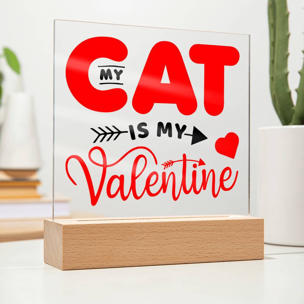 Jewelry My Cat Is My Valentine ~ Acrylic Square Plaque GiftsByJeff Gifts By Jeff Pittsburgh PA