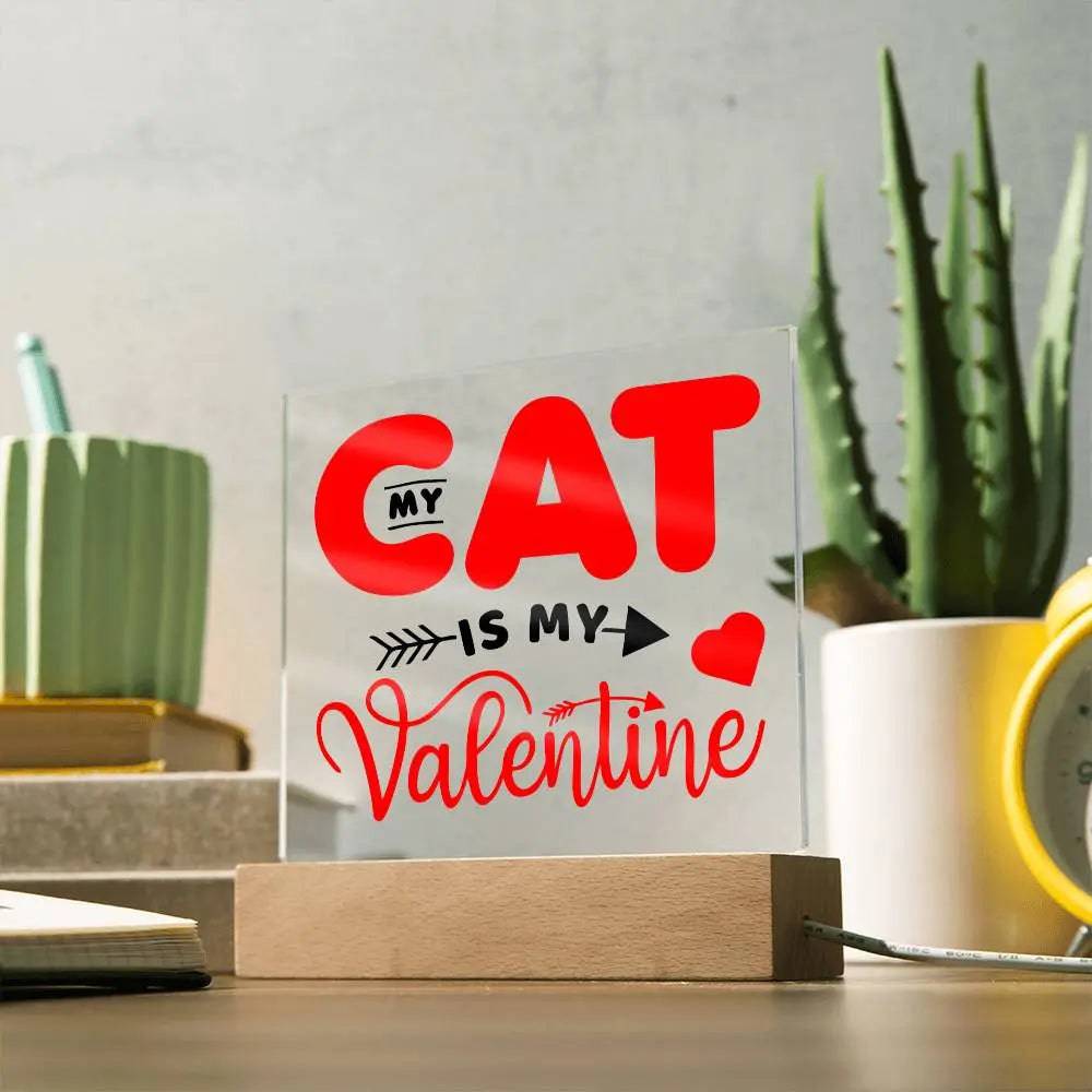 Jewelry My Cat Is My Valentine ~ Acrylic Square Plaque GiftsByJeff Gifts By Jeff Pittsburgh PA