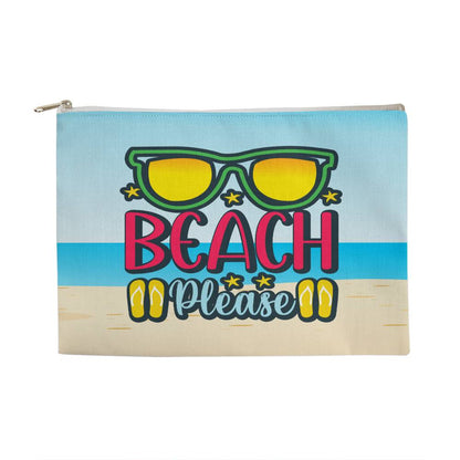 Jewelry Natural Zipper Beach Vibes - Beach Please! - Large Fabric Zippered Pouch GiftsByJeff Gifts By Jeff Pittsburgh PA