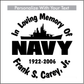 Car Decals NAVY Destroyer - Celebration Of Life Decal GiftsByJeff Gifts By Jeff Pittsburgh PA