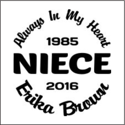 Car Decals NIECE - Celebration Of Life Decal GiftsByJeff Gifts By Jeff Pittsburgh PA