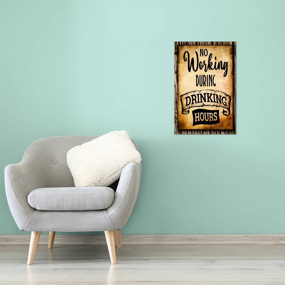 accessories No Working During Drinking Hours - 12" x 18" Vintage Metal Sign GiftsByJeff Gifts By Jeff Pittsburgh PA