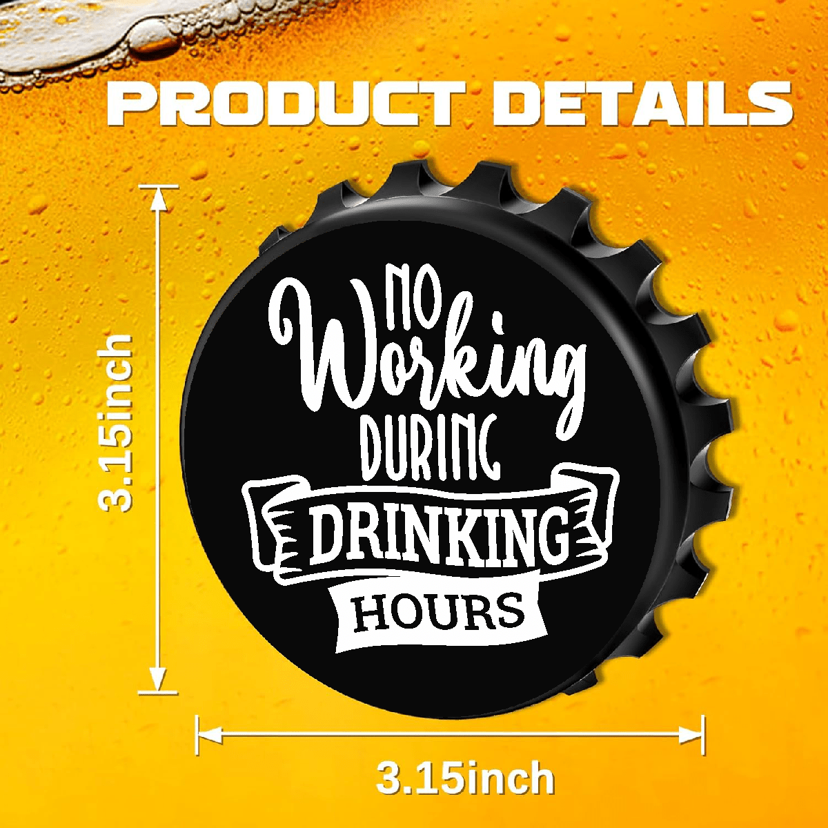 accessories No Working During Drinking Hours - Designer Beer Bottle Opener Magnet for Refrigerator, Gifts for Beer Lovers, Black GiftsByJeff Gifts By Jeff Pittsburgh PA