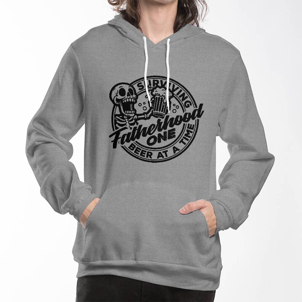 Jewelry Perfect Gift For Dad - Surviving Fatherhood One Beer At A Time - Pullover Hooded Sweatshirt in White and Athletic Heather GiftsByJeff Gifts By Jeff Pittsburgh PA