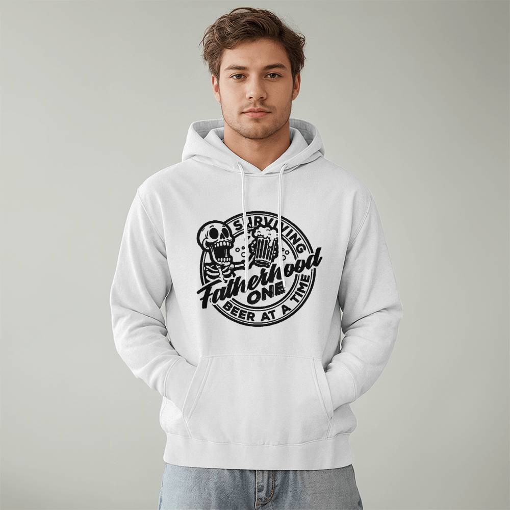 Jewelry Perfect Gift For Dad - Surviving Fatherhood One Beer At A Time - Pullover Hooded Sweatshirt in White and Athletic Heather GiftsByJeff Gifts By Jeff Pittsburgh PA