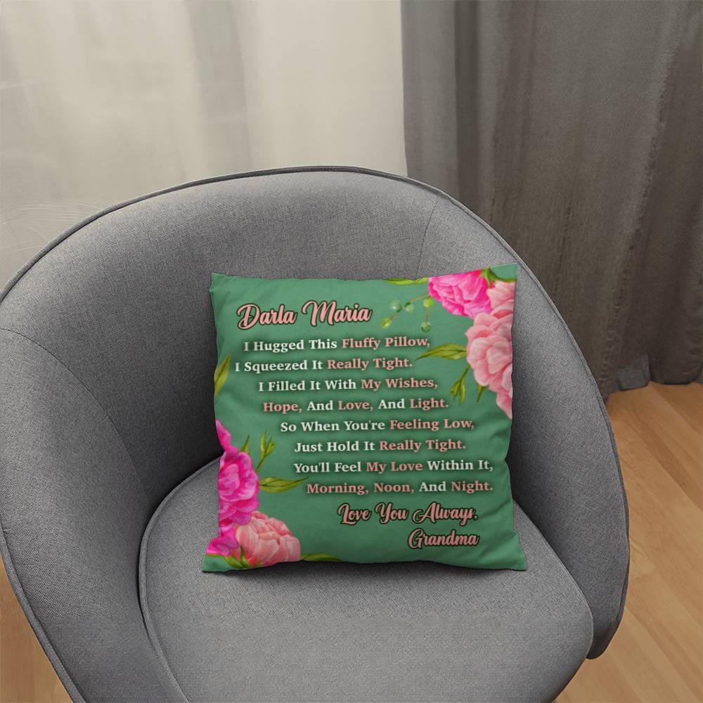 Jewelry Personalized Flower Pillow - I Filled It With My Wishes, Hope, And Love, And Light. - classic throw pillow keepsake GiftsByJeff Gifts By Jeff Pittsburgh PA