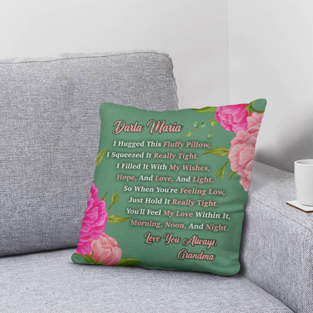 Jewelry Personalized Flower Pillow - I Filled It With My Wishes, Hope, And Love, And Light. - classic throw pillow keepsake GiftsByJeff Gifts By Jeff Pittsburgh PA