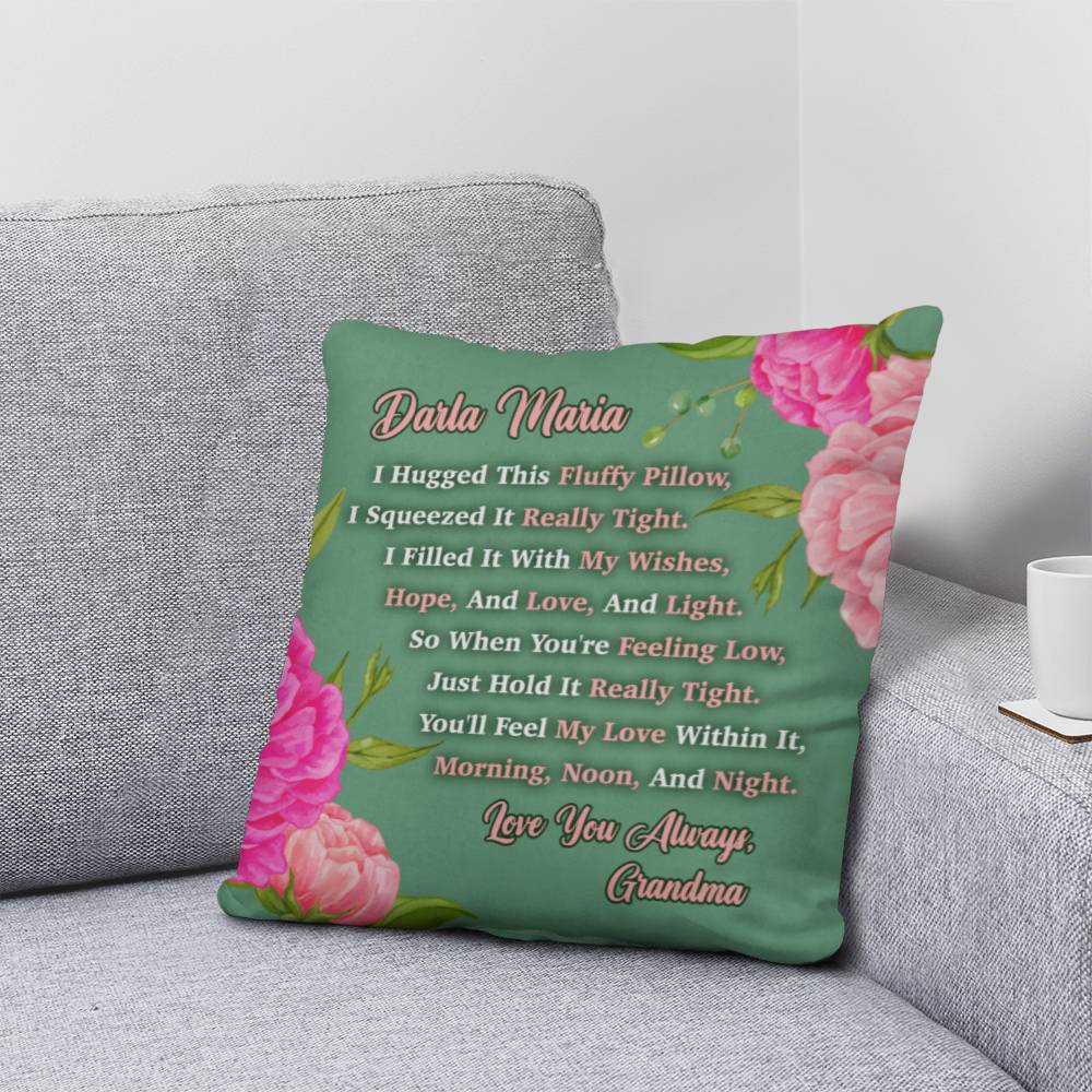 Jewelry Personalized Flower Pillow - I Filled It With My Wishes, Hope, And Love, And Light. - classic throw pillow keepsake GiftsByJeff Gifts By Jeff Pittsburgh PA