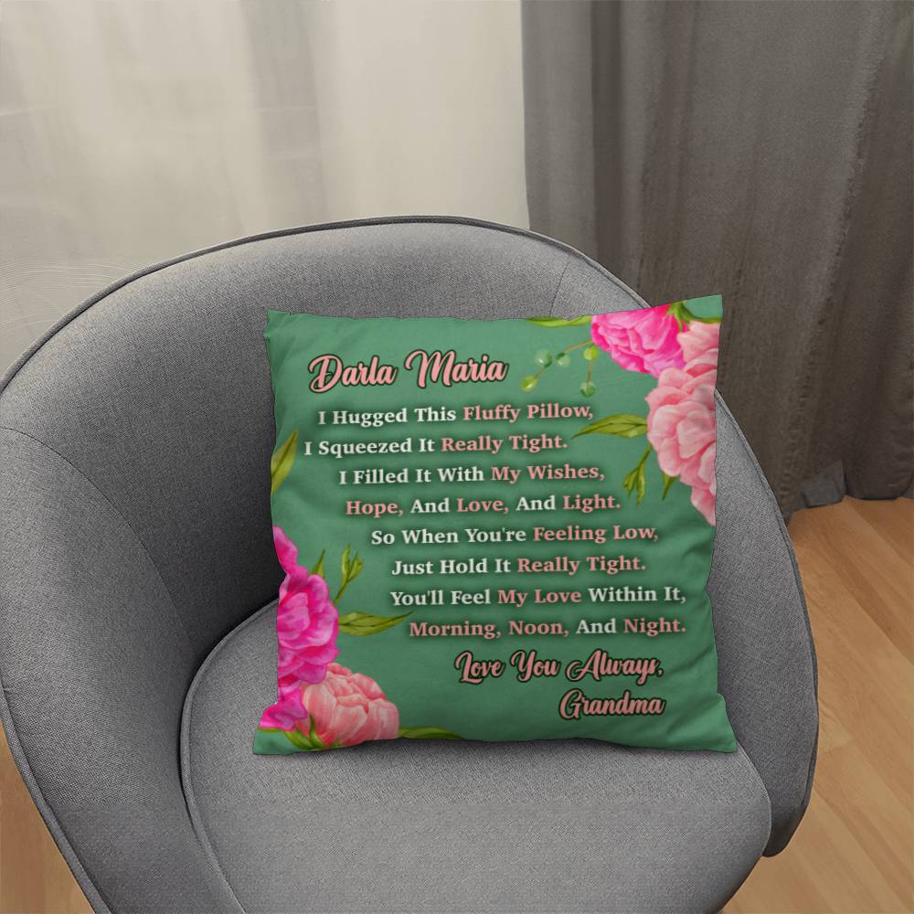 Jewelry Personalized Flower Pillow - I Filled It With My Wishes, Hope, And Love, And Light. - classic throw pillow keepsake GiftsByJeff Gifts By Jeff Pittsburgh PA