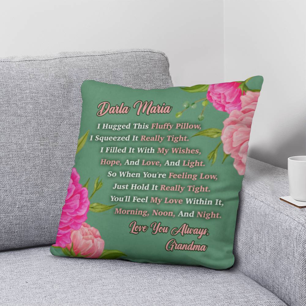 Jewelry Personalized Flower Pillow - I Filled It With My Wishes, Hope, And Love, And Light. - classic throw pillow keepsake GiftsByJeff Gifts By Jeff Pittsburgh PA