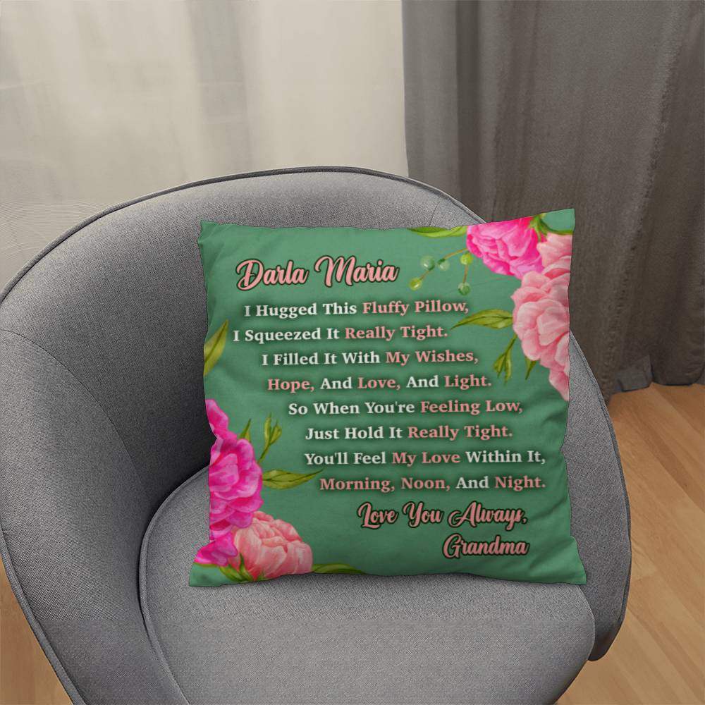 Jewelry Personalized Flower Pillow - I Filled It With My Wishes, Hope, And Love, And Light. - classic throw pillow keepsake GiftsByJeff Gifts By Jeff Pittsburgh PA