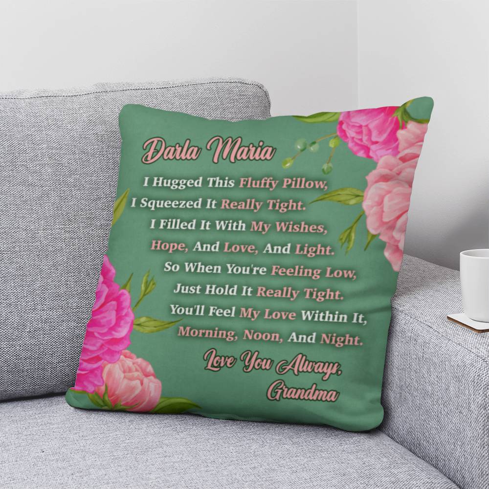 Jewelry Personalized Flower Pillow - I Filled It With My Wishes, Hope, And Love, And Light. - classic throw pillow keepsake GiftsByJeff Gifts By Jeff Pittsburgh PA