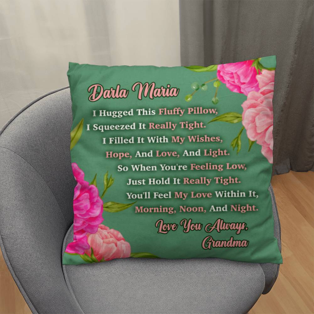 Jewelry Personalized Flower Pillow - I Filled It With My Wishes, Hope, And Love, And Light. - classic throw pillow keepsake GiftsByJeff Gifts By Jeff Pittsburgh PA