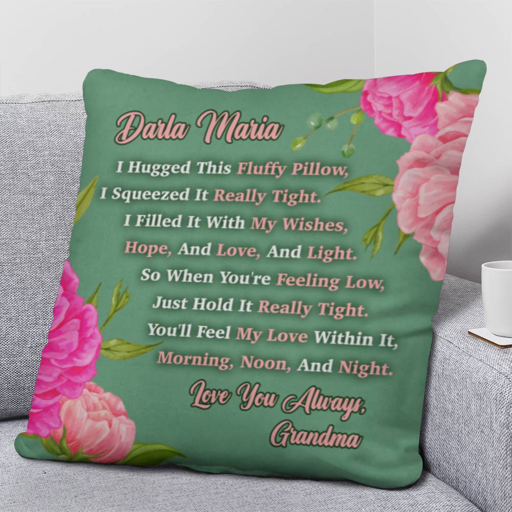 Jewelry Personalized Flower Pillow - I Filled It With My Wishes, Hope, And Love, And Light. - classic throw pillow keepsake GiftsByJeff Gifts By Jeff Pittsburgh PA