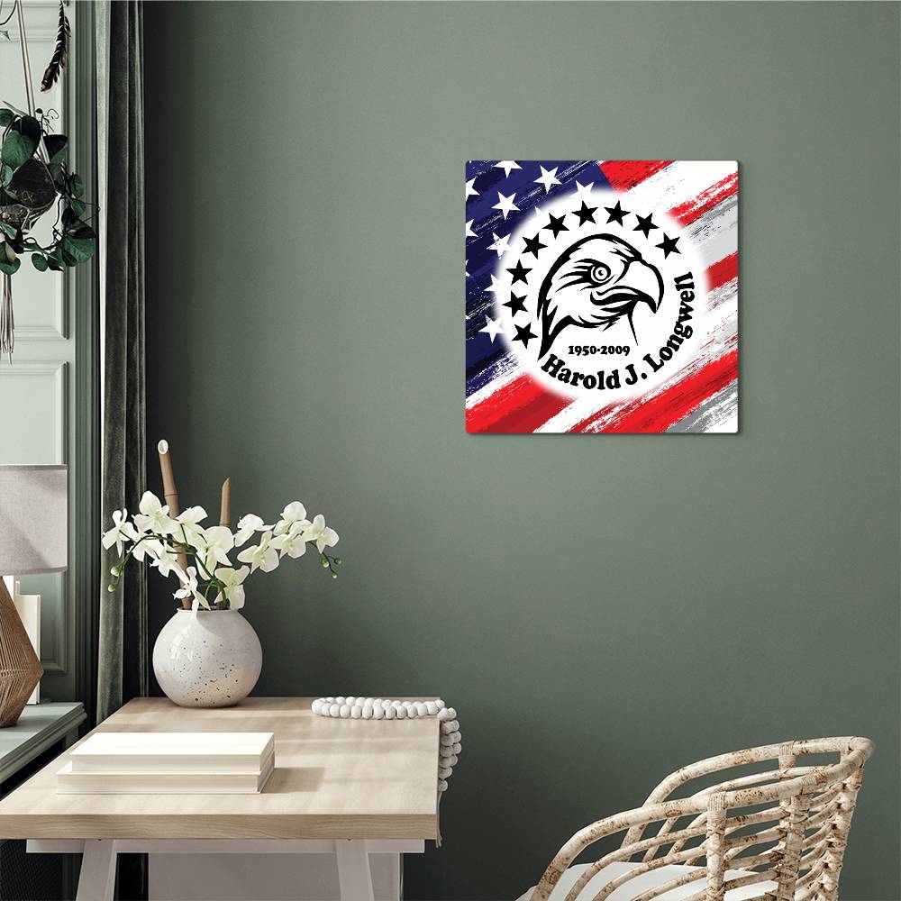 Jewelry Personalized Patriotic Eagle & Stars Wall Memorial High Gloss Metal Print GiftsByJeff Gifts By Jeff Pittsburgh PA