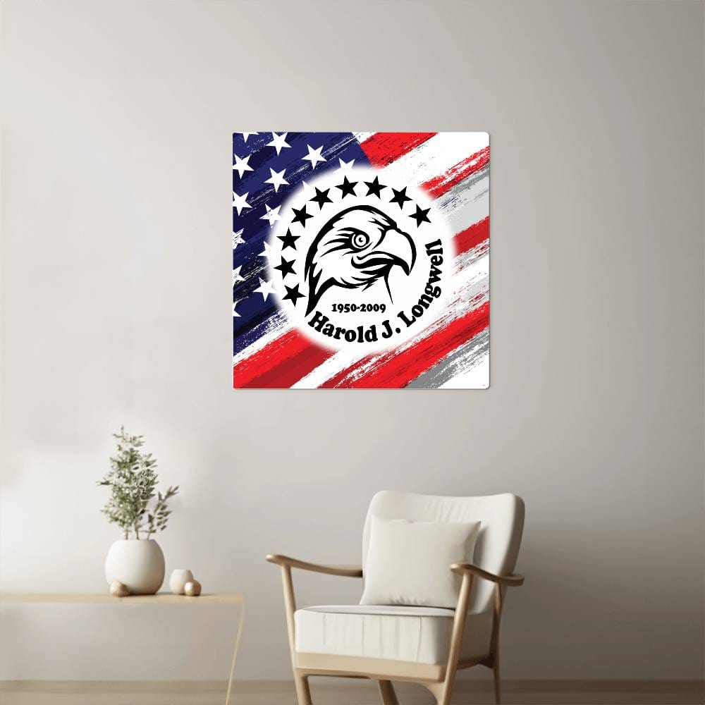 Jewelry Personalized Patriotic Eagle & Stars Wall Memorial High Gloss Metal Print GiftsByJeff Gifts By Jeff Pittsburgh PA