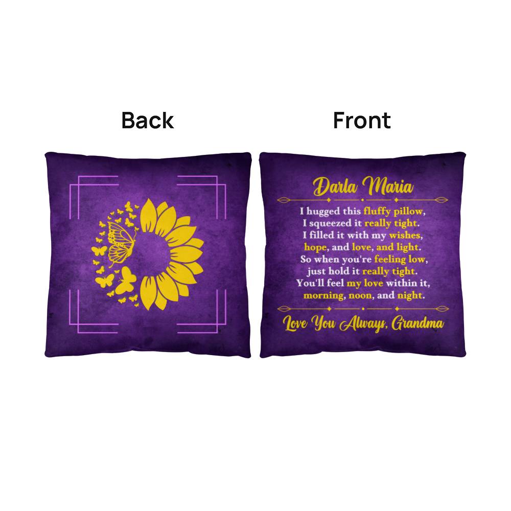 Jewelry Personalized Pillow - Purple - So when you're feeling low, just hold it really tight. You'll feel my love within it,  morning, noon, and night. - Classic Pillow GiftsByJeff Gifts By Jeff Pittsburgh PA