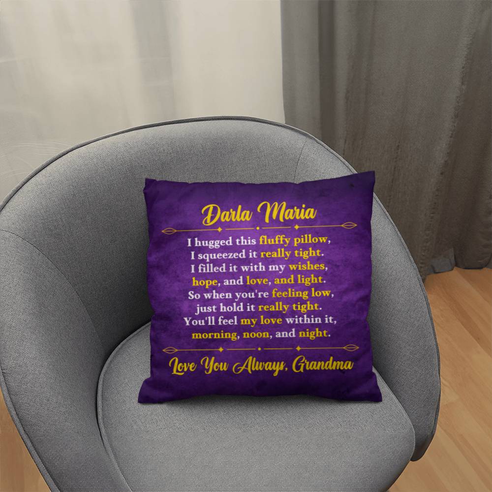 Jewelry Personalized Pillow - Purple - So when you're feeling low, just hold it really tight. You'll feel my love within it,  morning, noon, and night. - Classic Pillow GiftsByJeff Gifts By Jeff Pittsburgh PA