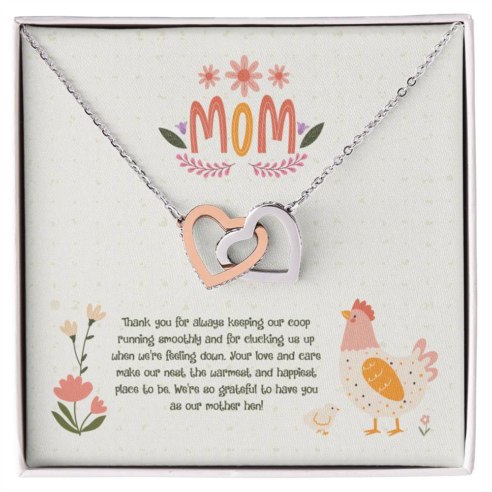 Jewelry Polished Stainless Steel & Rose Gold Finish / Standard Box Thank you for always keeping our coop running smoothly! Happy Mother's Day Interlocking Hearts Necklace GiftsByJeff Gifts By Jeff Pittsburgh PA