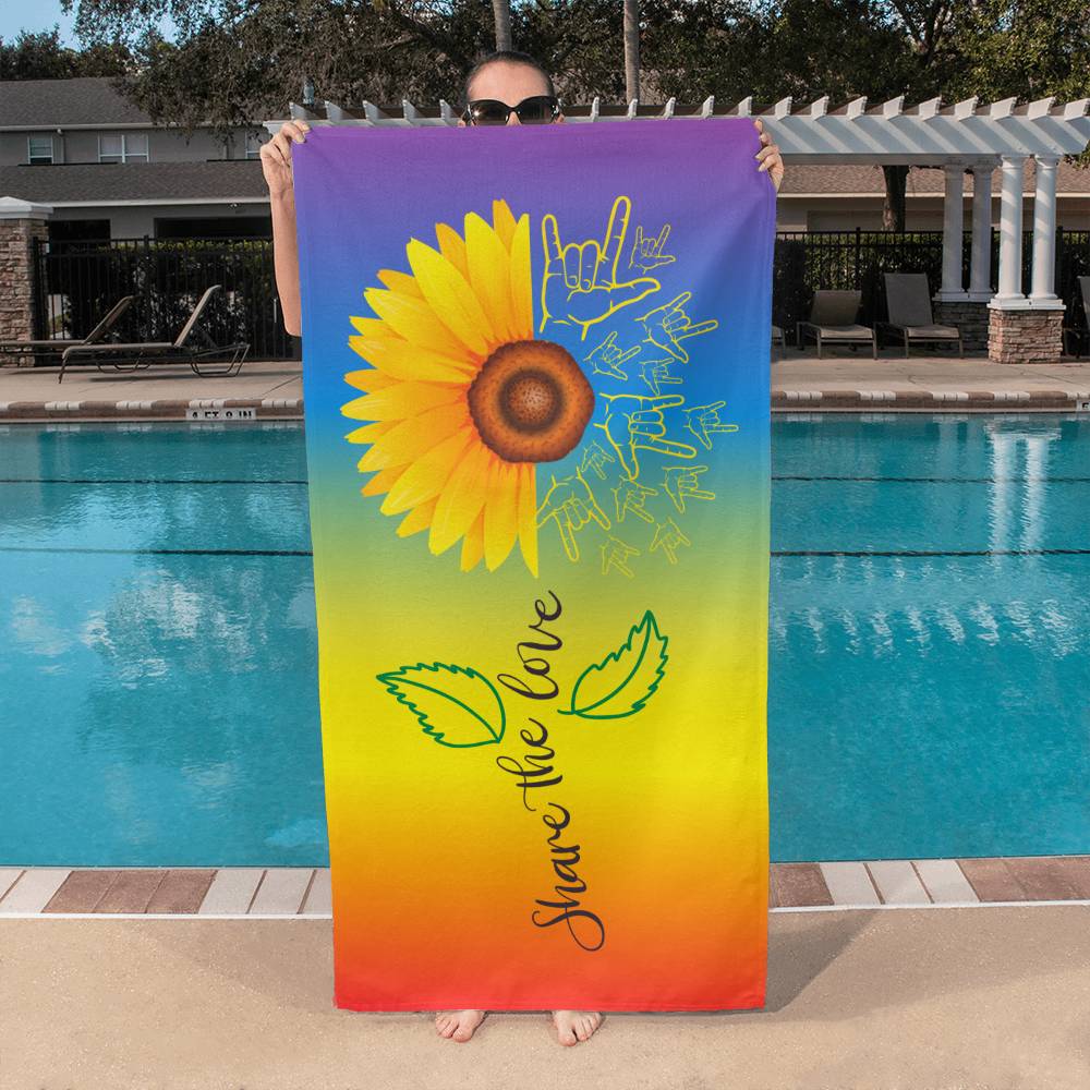 Jewelry Share The Love PRIDE ASL - Luxury Bath Towel GiftsByJeff Gifts By Jeff Pittsburgh PA