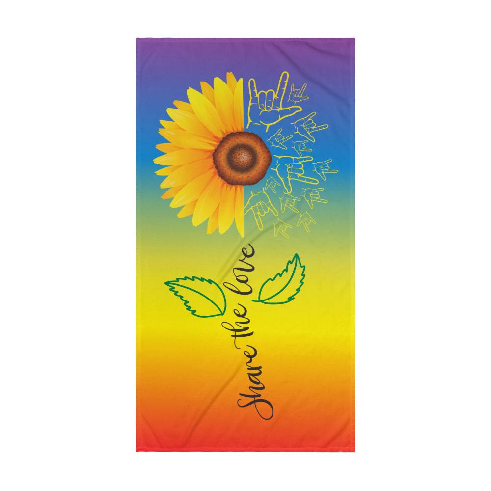 Jewelry Share The Love PRIDE ASL - Luxury Beach Towel GiftsByJeff Gifts By Jeff Pittsburgh PA