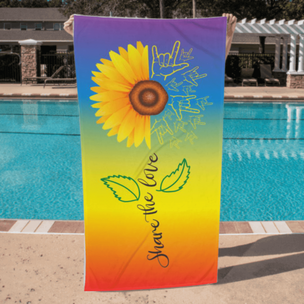 Jewelry Share The Love PRIDE ASL - Luxury Beach Towel GiftsByJeff Gifts By Jeff Pittsburgh PA