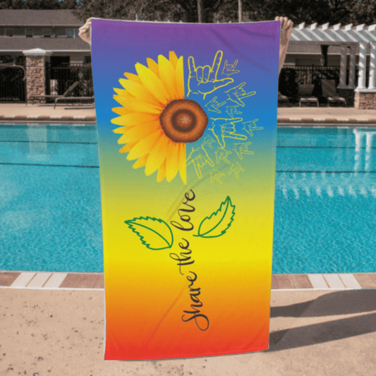 Jewelry Share The Love PRIDE ASL - Luxury Beach Towel GiftsByJeff Gifts By Jeff Pittsburgh PA