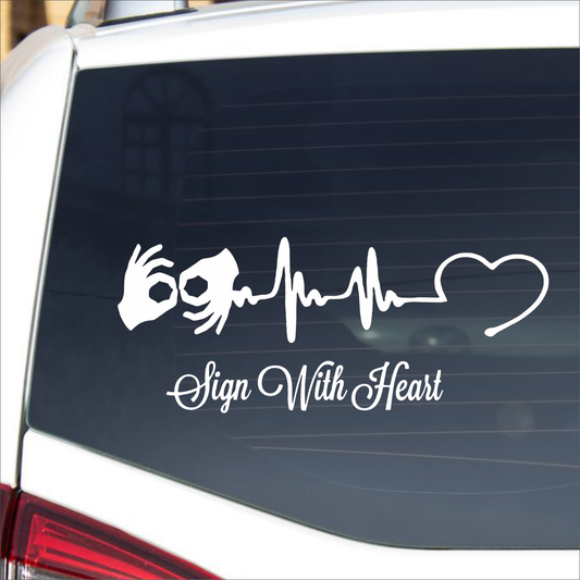 SIGN WITH HEART ASL - Sign Language Decal GiftsByJeff Gifts By Jeff Pittsburgh PA