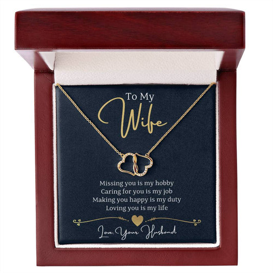 Jewelry Solid 10K Gold - To My Wife, Loving you is my life, Love, Your Husband - Diamond Everlasting Love Necklace GiftsByJeff Gifts By Jeff Pittsburgh PA