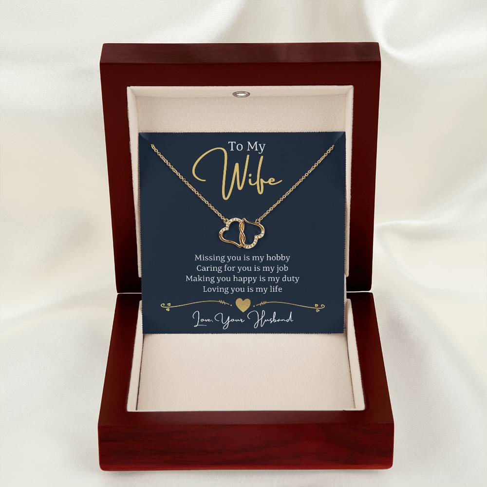 Jewelry Solid 10K Gold - To My Wife, Loving you is my life, Love, Your Husband - Diamond Everlasting Love Necklace GiftsByJeff Gifts By Jeff Pittsburgh PA