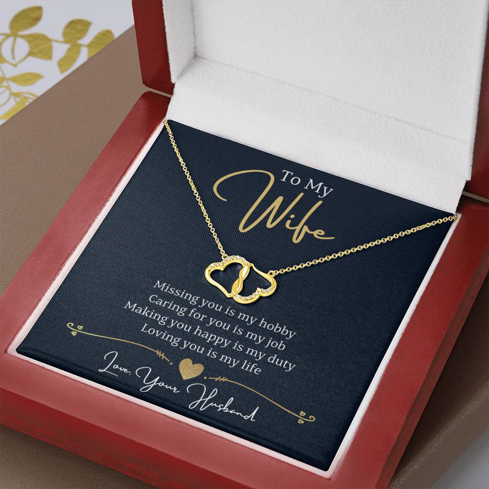 Jewelry Solid 10K Gold - To My Wife, Loving you is my life, Love, Your Husband - Diamond Everlasting Love Necklace GiftsByJeff Gifts By Jeff Pittsburgh PA