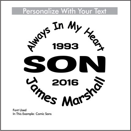 Car Decals SON - Celebration Of Life Decal GiftsByJeff Gifts By Jeff Pittsburgh PA