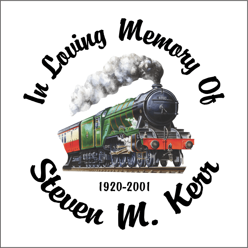 Car Decals Steam Engine Locomotive FULL COLOR Train - Celebration Of Life Decal GiftsByJeff Gifts By Jeff Pittsburgh PA