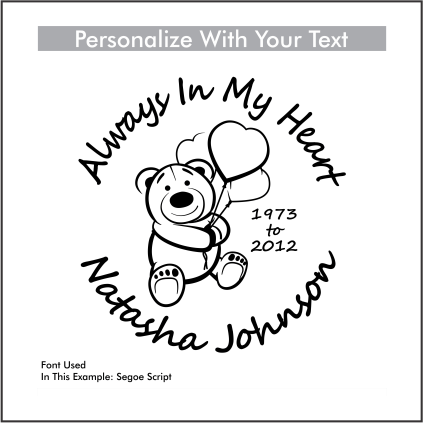 Car Decals TEDDY BEAR with BALLOONS - Celebration Of Life Decal GiftsByJeff Gifts By Jeff Pittsburgh PA