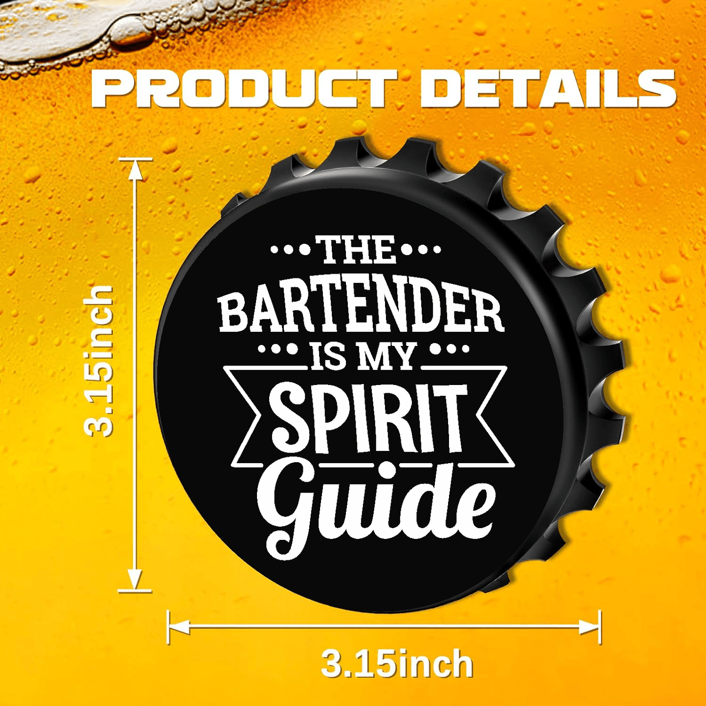 accessories The Bartender Is My Spirit Guide - Designer Beer Bottle Opener Magnet for Refrigerator, Gifts for Beer Lovers, Black GiftsByJeff Gifts By Jeff Pittsburgh PA